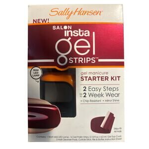 Sally Hansen Salon Insta-Gel Strips Starter Kit–Wine Not-LED Lamp/Gel Strips–NEW